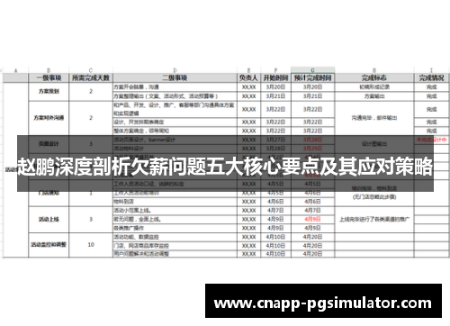 赵鹏深度剖析欠薪问题五大核心要点及其应对策略